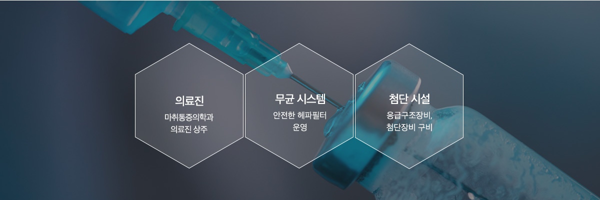 의료진 상주, 무균 시스템, 첨단 시설